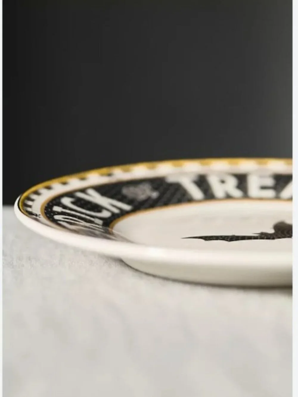 Anthropologie Bistro Tile Stoneware Dessert Plate: Halloween Edition - Bat - NWT
